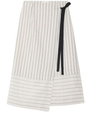 Ottod'Ame Rokken ,Veelkleurig ,Wrap Midi Rok - Wit