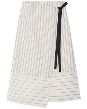 Ottod'Ame Rokken ,Veelkleurig ,Wrap Midi Rok - Wit