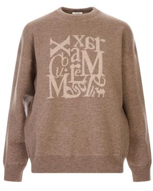 Max Mara Round-Neck Strickwaren - Braun
