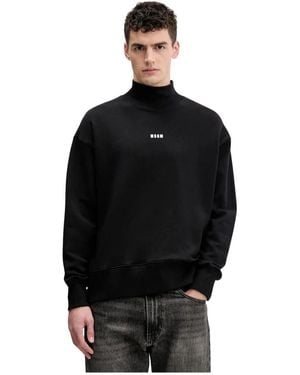 MSGM Sweatshirt Mit Logo-Detail Und Hohem Kragen - Schwarz