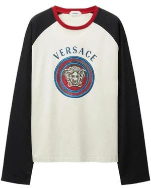 Versace Long Sleeve T-Shirts - Blue
