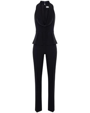 Elisabetta Franchi Jumpsuit Aus Leichtem Crêpe Und Satin - Schwarz