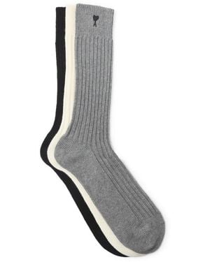 Ami Paris Schwarze Adc Socken - Grau