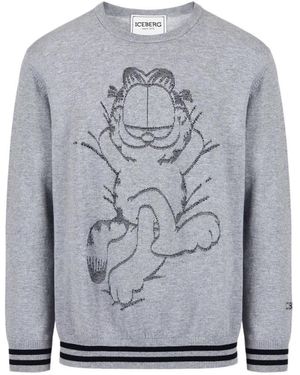 Iceberg Round-Neck Knitwear - Grey