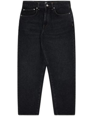 Edwin Jeans ,Zwart ,Denim Zwarte Denim Tapered Leg Broek