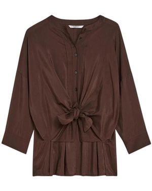 Summum Overhemden ,Bruin ,Katoen Viscose Katoenen Blouse