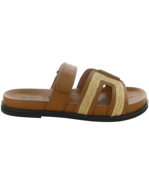 Bibi Lou Schoenen ,Bruin ,Leer Platte Sandalen