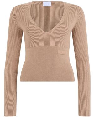 Patou V-Neck Knitwear - Natural