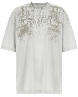Maison Margiela Numeriek Katoenen T-Shirt - Grijs