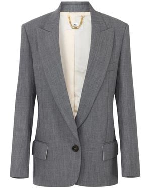 Elisabetta Franchi Single-Breasted Wool Jacket - Blauw