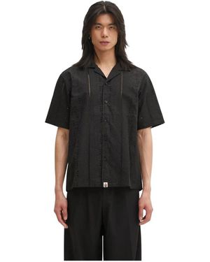 A Bathing Ape Embroidery Open Collar - Zwart