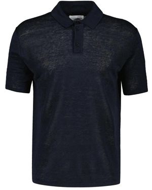 Roberto Collina Linnen Polo - Blauw