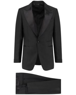 Tom Ford Single Breasted Suits - Black