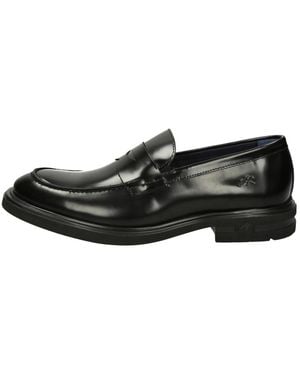 Fluchos Schoenen ,Zwart ,Leer Elegante Comfort Mocassin Schoenen