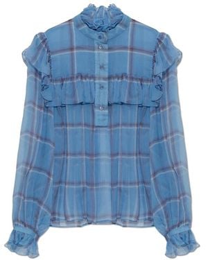Chloé Seidenbluse Mit Rüschen - Blau