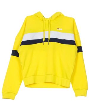 Fila Sudadera Con Capucha Corta Y Ligera Para Mujer Ella - Amarillo
