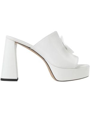 Patou Heeled Mules - White