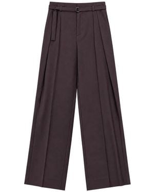 SOLOTRE Broeken ,Bruin ,Wijde Broek - Paars