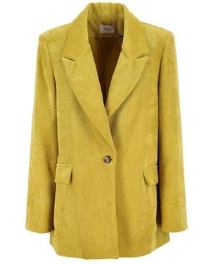 Dixie Samt Limetten Jacke - Gelb