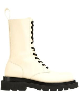 Bottega Veneta Lace-Up Boots - Natural