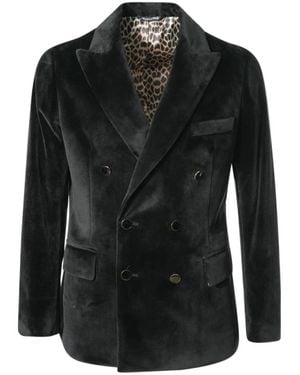 Reveres 1949 Doppelreihige Samtjacke - Schwarz