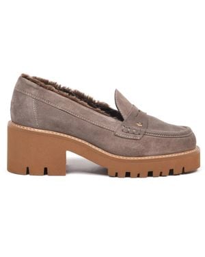 Baldinini Wildleder-Loafer Mit Absatz - Grau