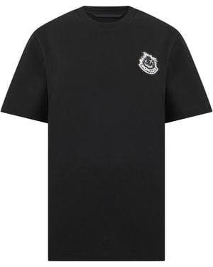 Moncler Tops ,Zwart ,Katoen T-Shirt Met Logo