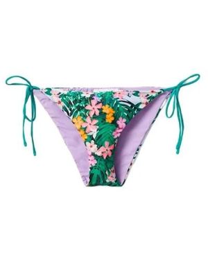 Desigual Groene Bloemen Lace-Up Strandkleding - Blauw
