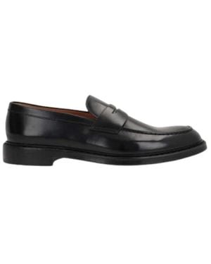 Doucal's Schoenen ,Zwart ,Zwarte Leren Penny Loaferschoenen