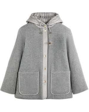 Fay Jassen ,Grijs ,Leer Giaccone Field Jacket