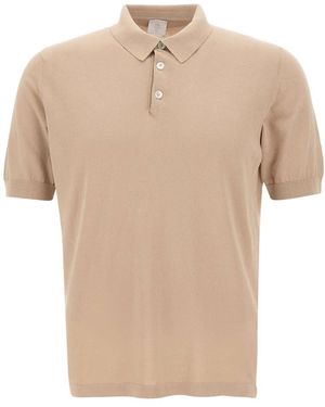 Eleventy Tops ,Katoen Crepe Katoenen Gebreide Polo - Naturel