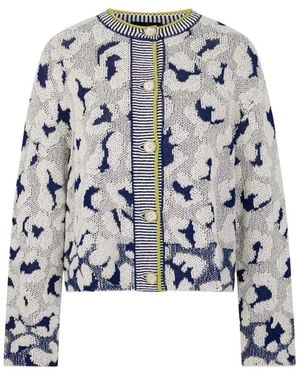 Marc Cain Truien & Vesten ,Wit ,3-D Gebreide Cardigan - Grijs