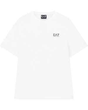 EA7 Tops ,Wit ,T-Shirt Met Korte Mouwen