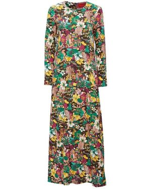 La DoubleJ Long Sleeve Swing Dress - Grün