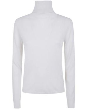 Max Mara Truien & Vesten ,Wit ,Wol Educata Turtleneck Sweater