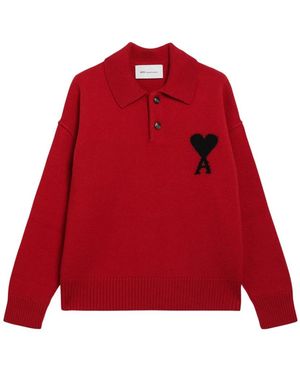Ami Paris Polo Shirts - Red