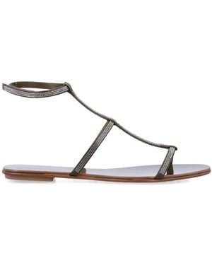 Pedro Garcia Flat Sandals - Metallic