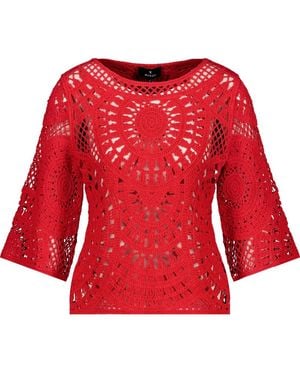 Monari Strickpullover Aus Baumwolle - Rot