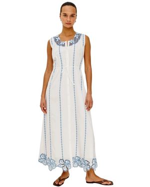 Rails Kleedjes ,Wit ,Katoen Lorina Maxi Jurk