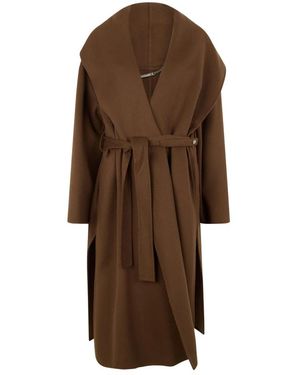 Moorer Belted Coats - Marrón