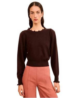 Ulla Johnson Truien & Vesten ,Bruin ,Denim Adette Pullover - Rood