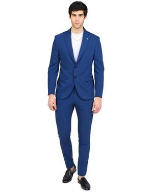 Manuel Ritz Single Breasted Suits - Blue