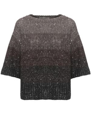 D.exterior Pullover Braun - Grau