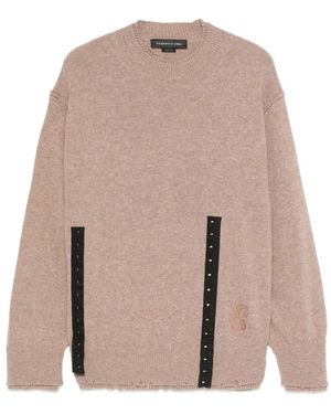 FEDERICO CINA Corset Distressed Crewneck - Braun