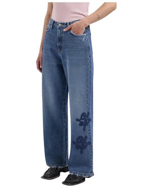 OLAF HUSSEIN Monogram Denim Pant - Blauw