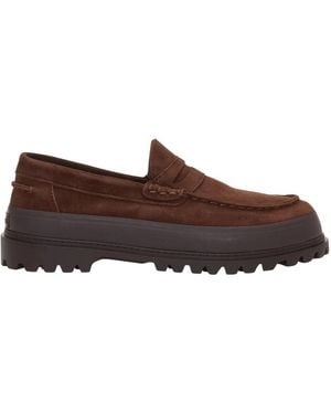 Superga Schoenen ,Bruin ,Leer 3110 Mocassino Suede