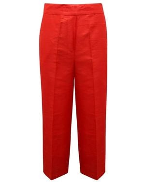 EMMA & GAIA Shantung-Seidenhose - Rot