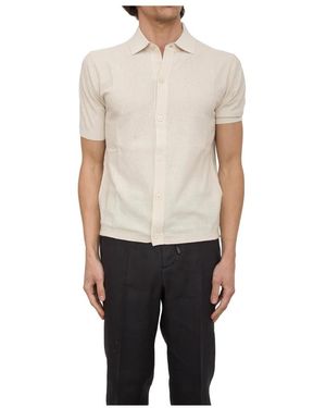 Paolo Pecora Short Sleeve Shirts - Natural