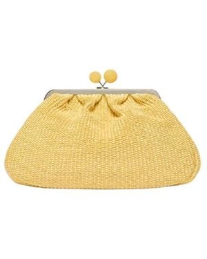 Weekend by Maxmara Tassen ,Geel ,Katoen Pasticcino Bag Medium Effetto Rafia