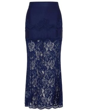 Rabanne Lace Midi Skirt - Blauw